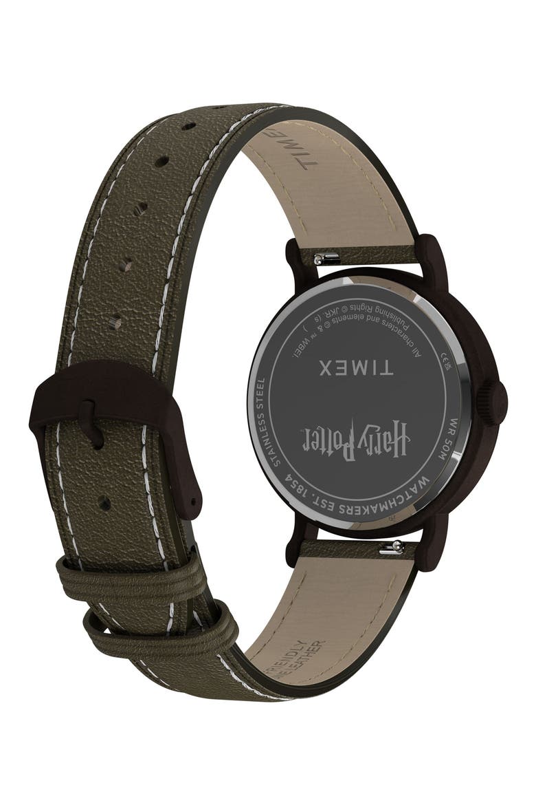 Harry Potter x Timex Weekender Sorting Hat 37mm Leather Strap Watch, Alternate, color, BRONZE-TONE