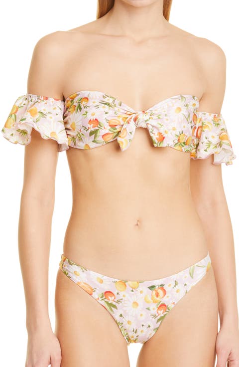Tangerine Dream Flutter Sleeve Bikini Top