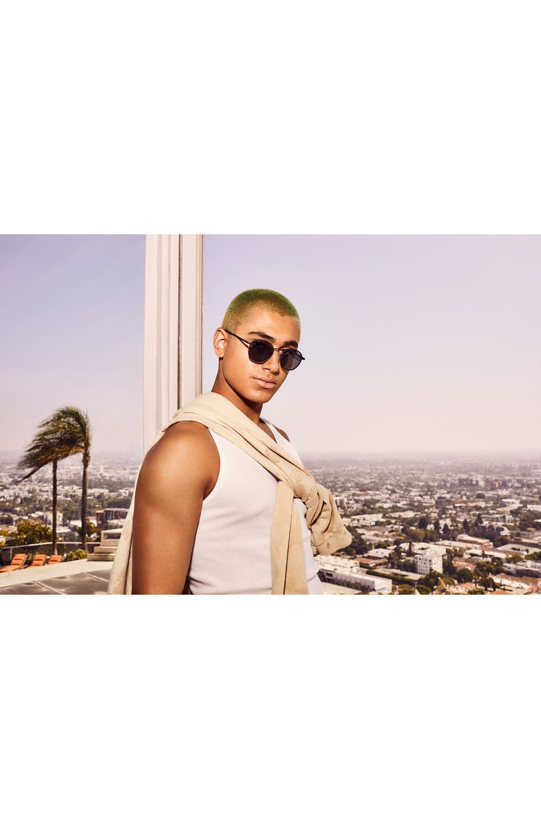 QUAY Australia Talk Circles 45mm Polarized Round Sunglasses, Alternate, color,