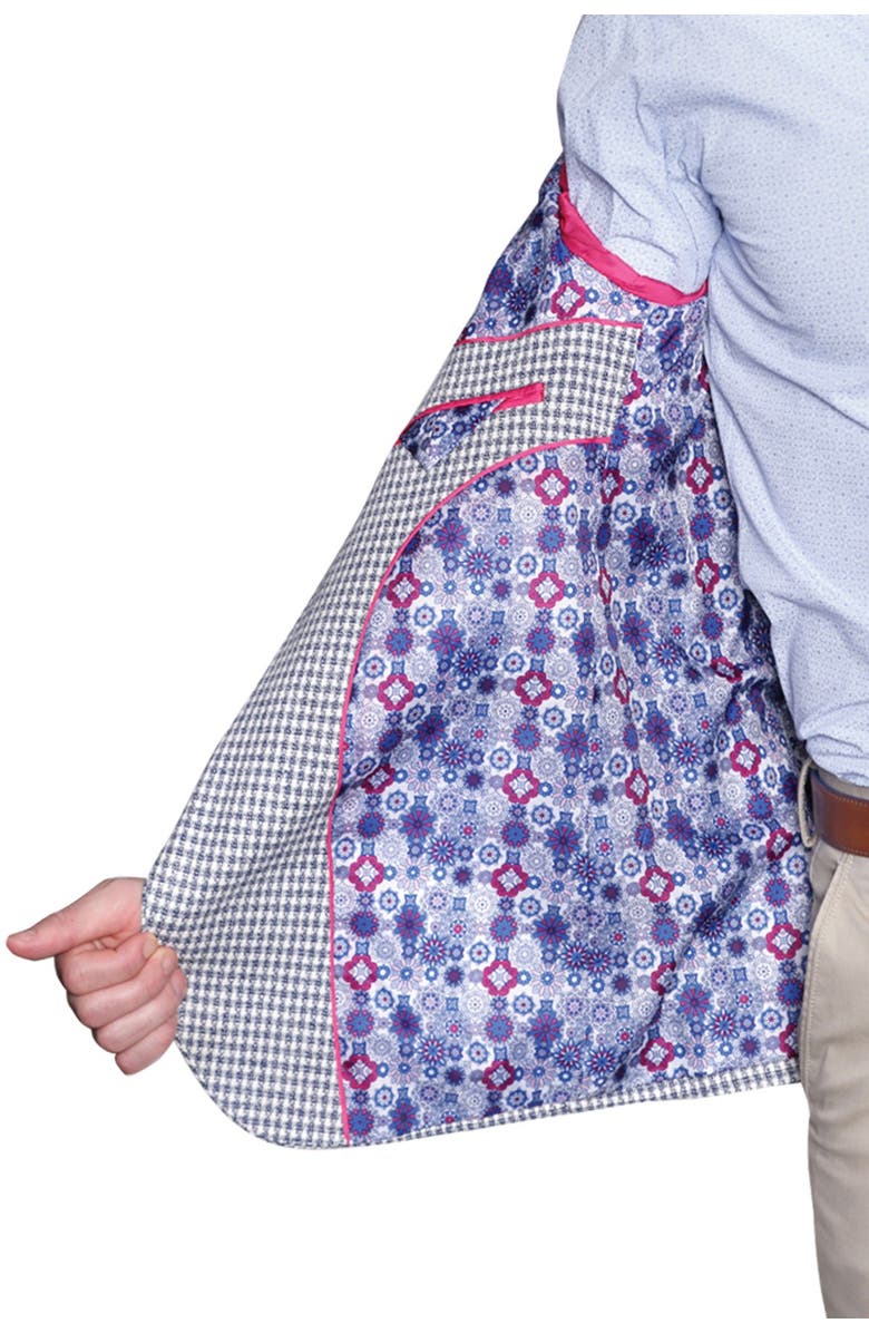 TailorByrd White Houndstooth Two Button Notch Lapel Modern Fit Sport Coat, Alternate, color, 