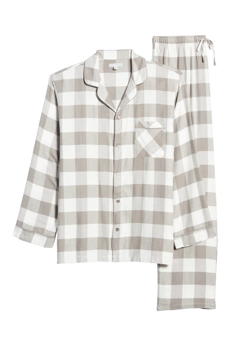 Family Flannel Pajamas, Alternate, color, GREY FROST CHECK