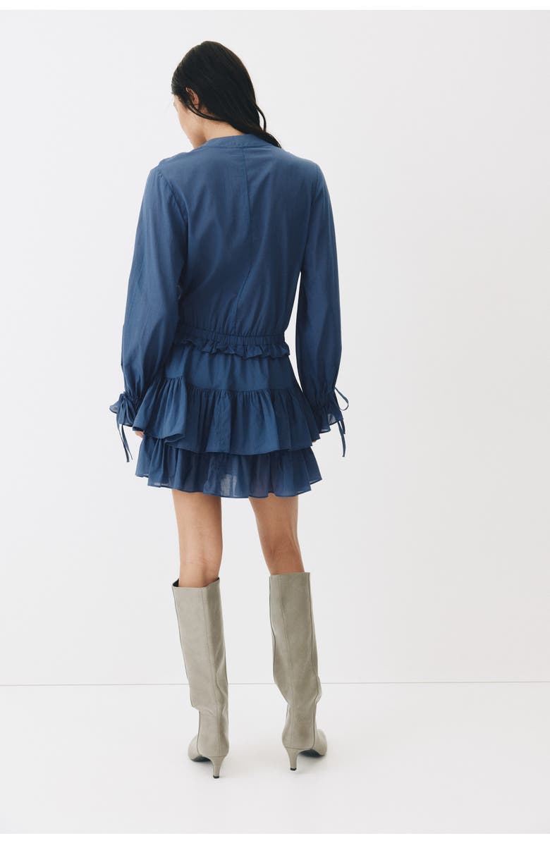 H&M Flounced Cotton Dress, Alternate, color, Dark Blue