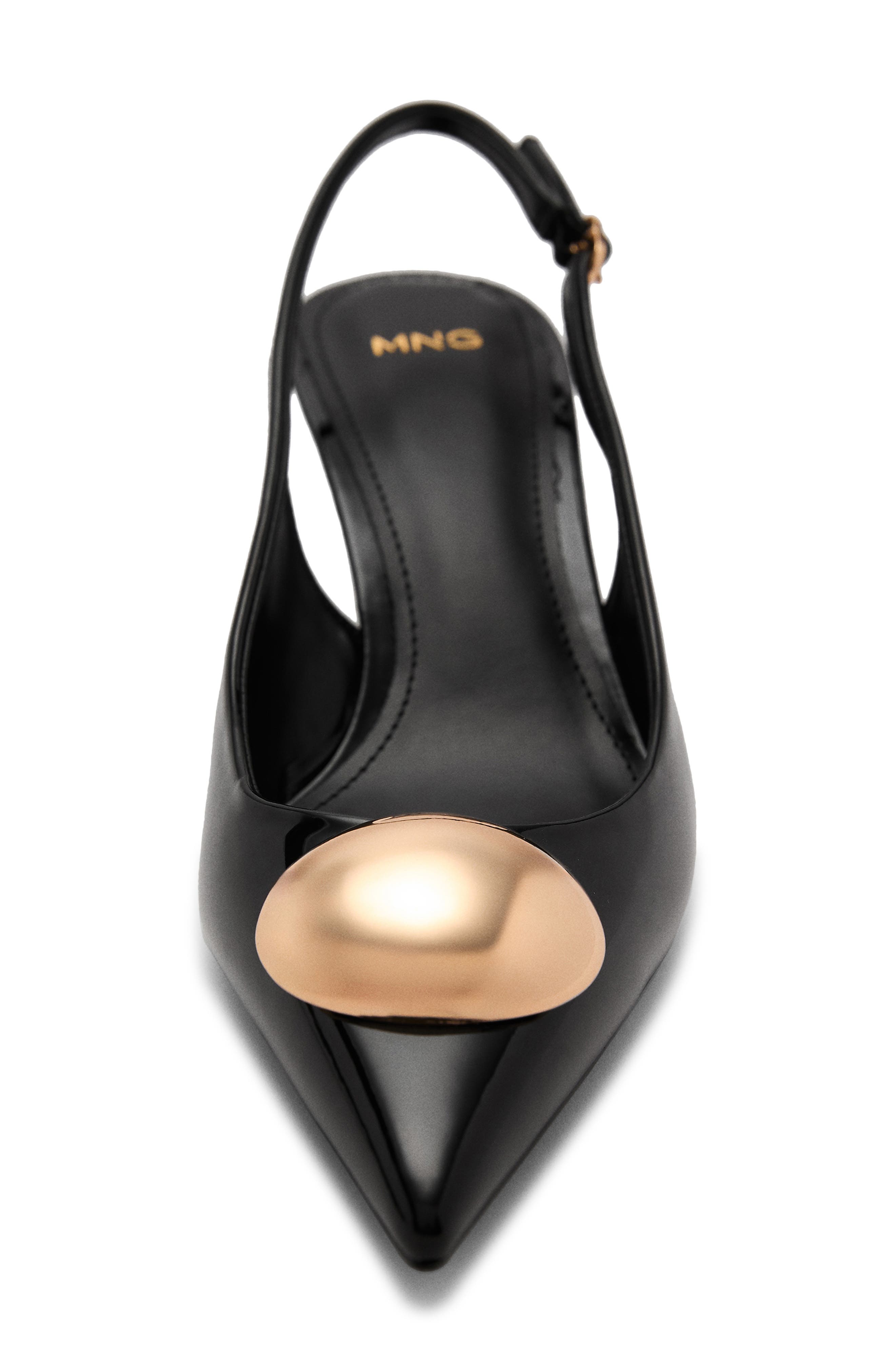 MANGO Pointed Toe Kitten Heel Slingback Pump, Alternate, color, 