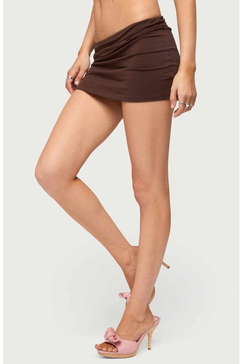 Aisha Low Rise Miniskirt, Alternate, color, BROWN