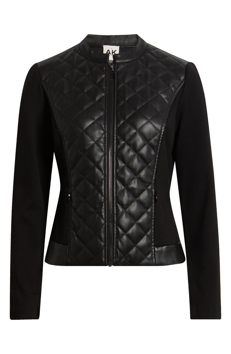 AK ANNE KLEIN Quilted Mixed Media Jacket, Alternate, color,