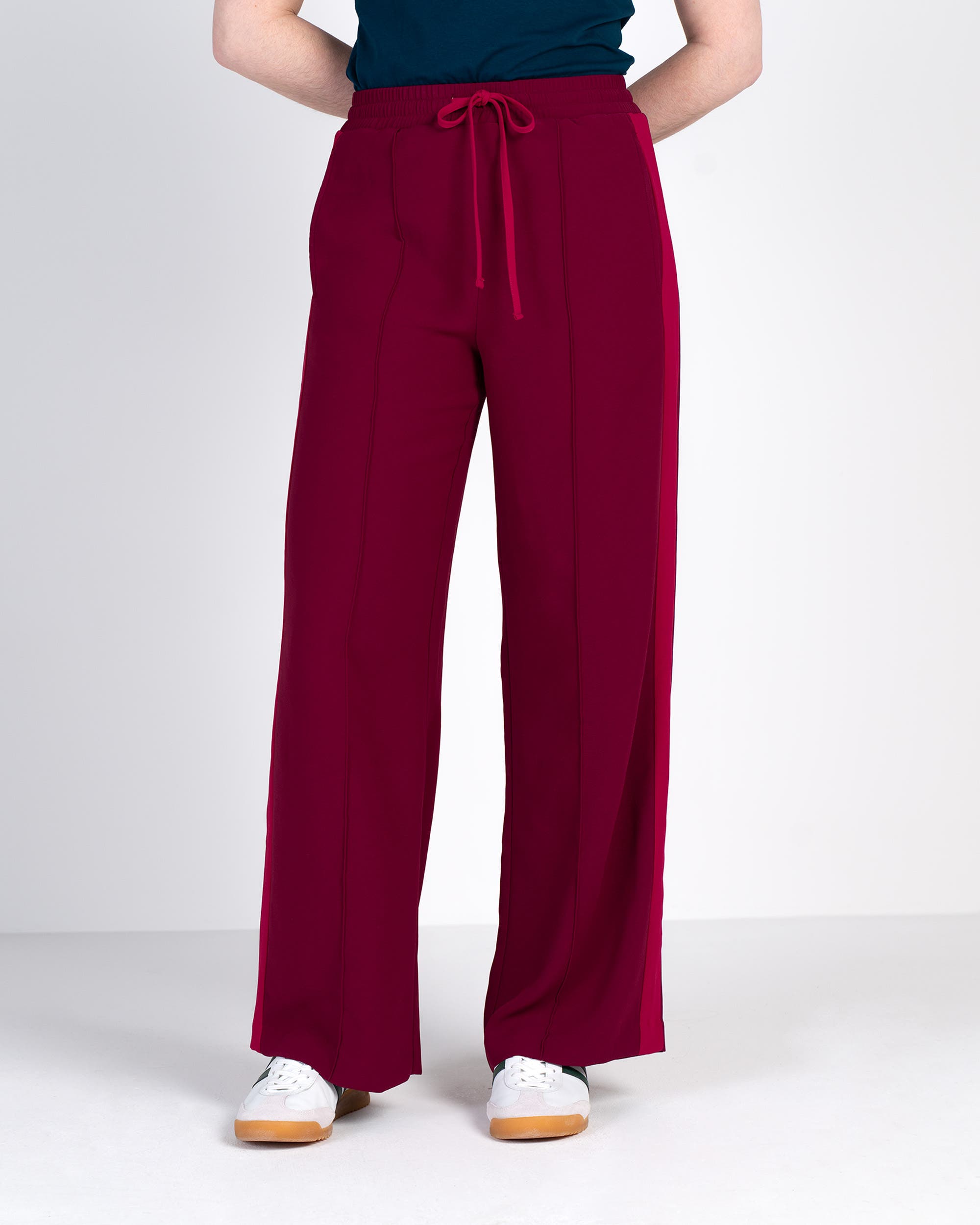 Drawstring Waist Side Stripe Trousers - image 3