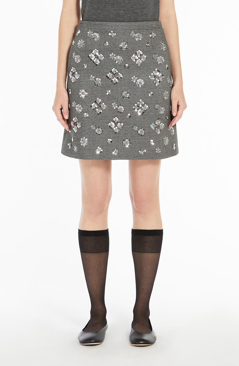 Weekend Max Mara Monza Sequin Miniskirt, Main, color, Medium Grey