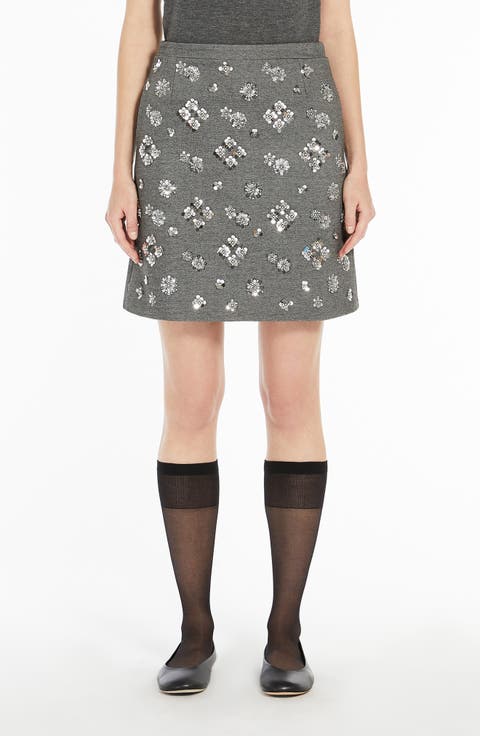 ミニスカート MAX MARA BLACK TRIACETATE BLEND PAGINE MINI SKIRT Wool skirt black | Max Mara