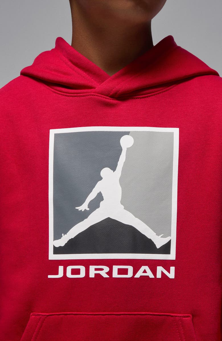Jordan Kids' MJ Essentials Fleece Graphic Hoodie, Alternate, color, Gym Red