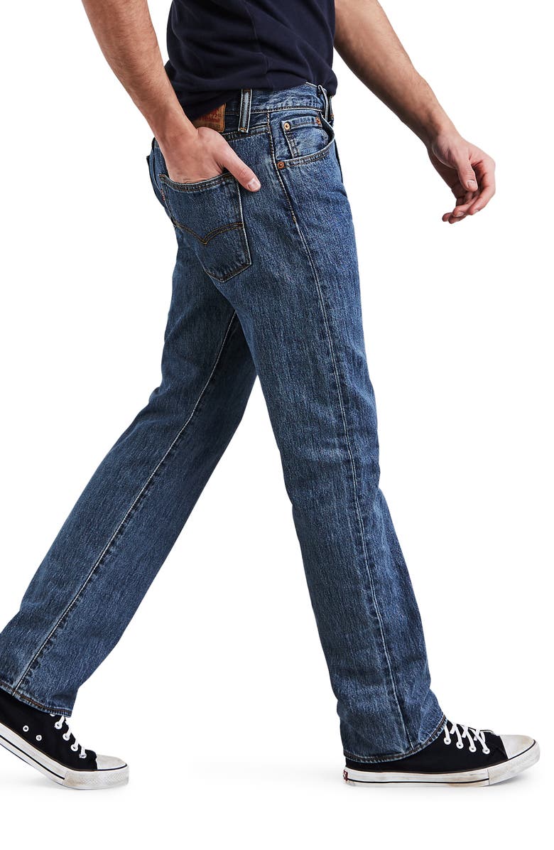 Levi's<sup>®</sup> 501<sup>®</sup> Original Straight Leg Jeans, Alternate, color, Medium Stonewash