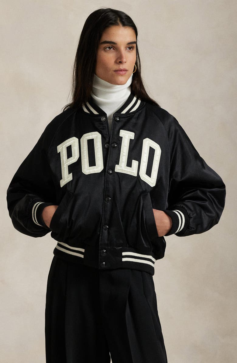 Logo Satin Bomber Jacket