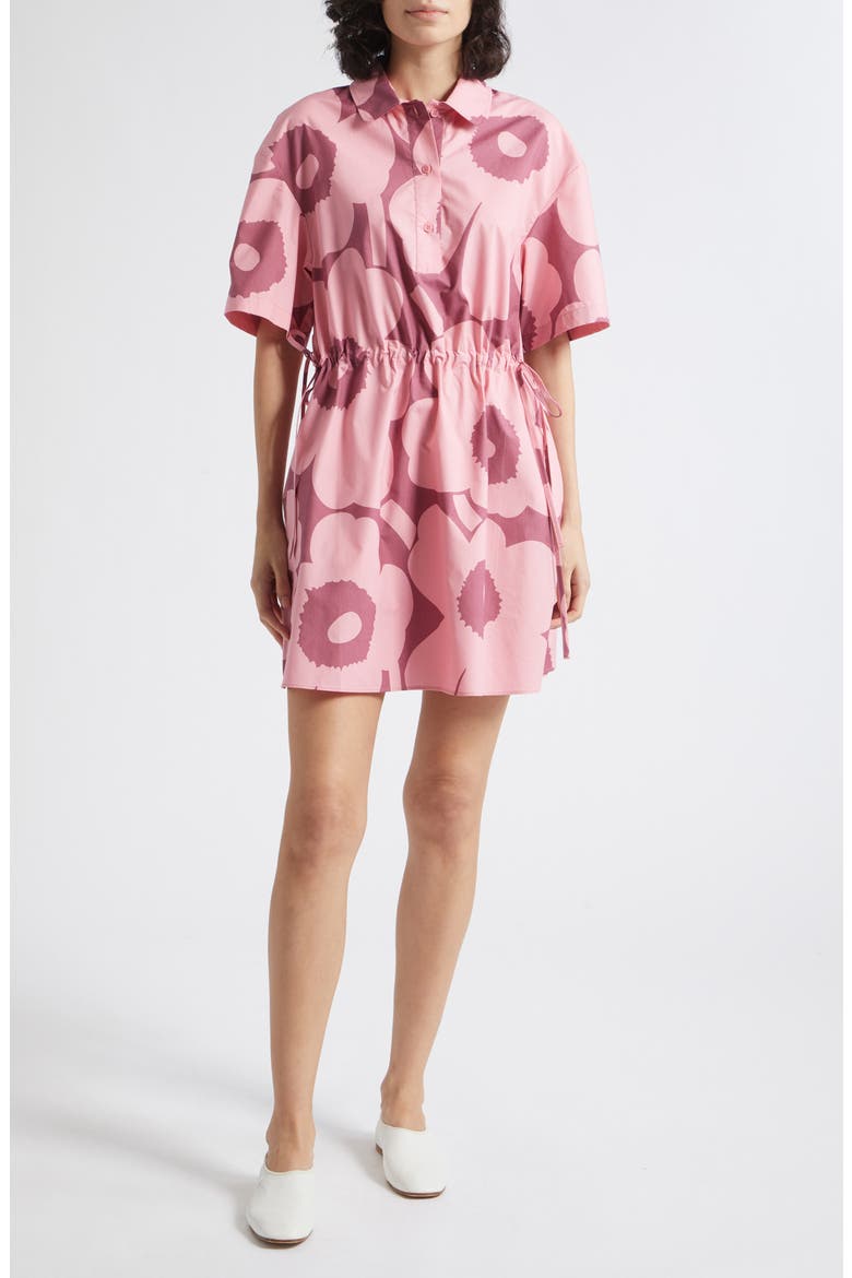 Katkelma Unikko Cotton Poplin Shirtdress, Main, color, ROSE DARK ROSE