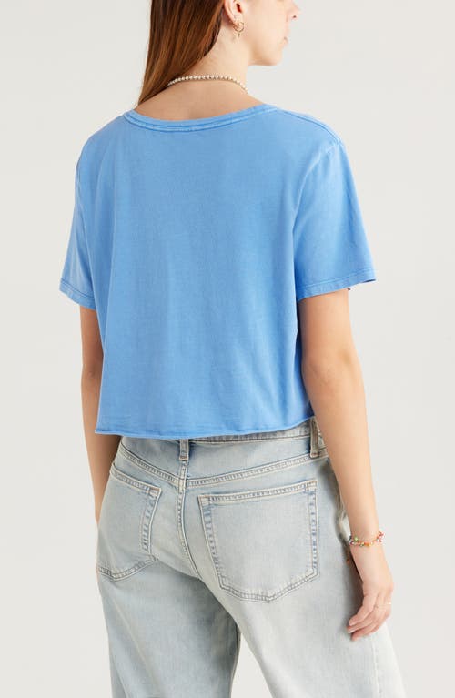 Shop Bp. Washed V-neck Crop T-shirt In Blue Stream