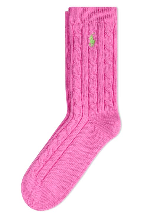 Seasonless Cable Crew Socks