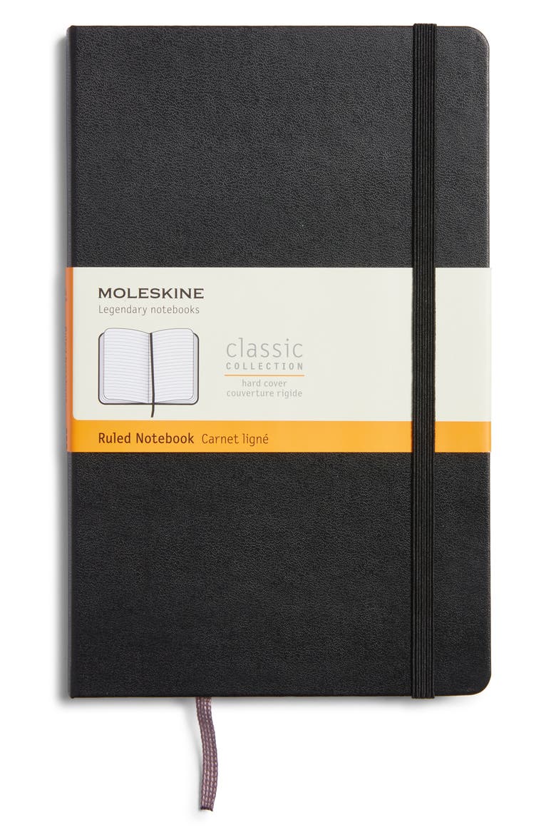 Classic Large Ruled Hardcover Notebook, Alternate, color, BLACK