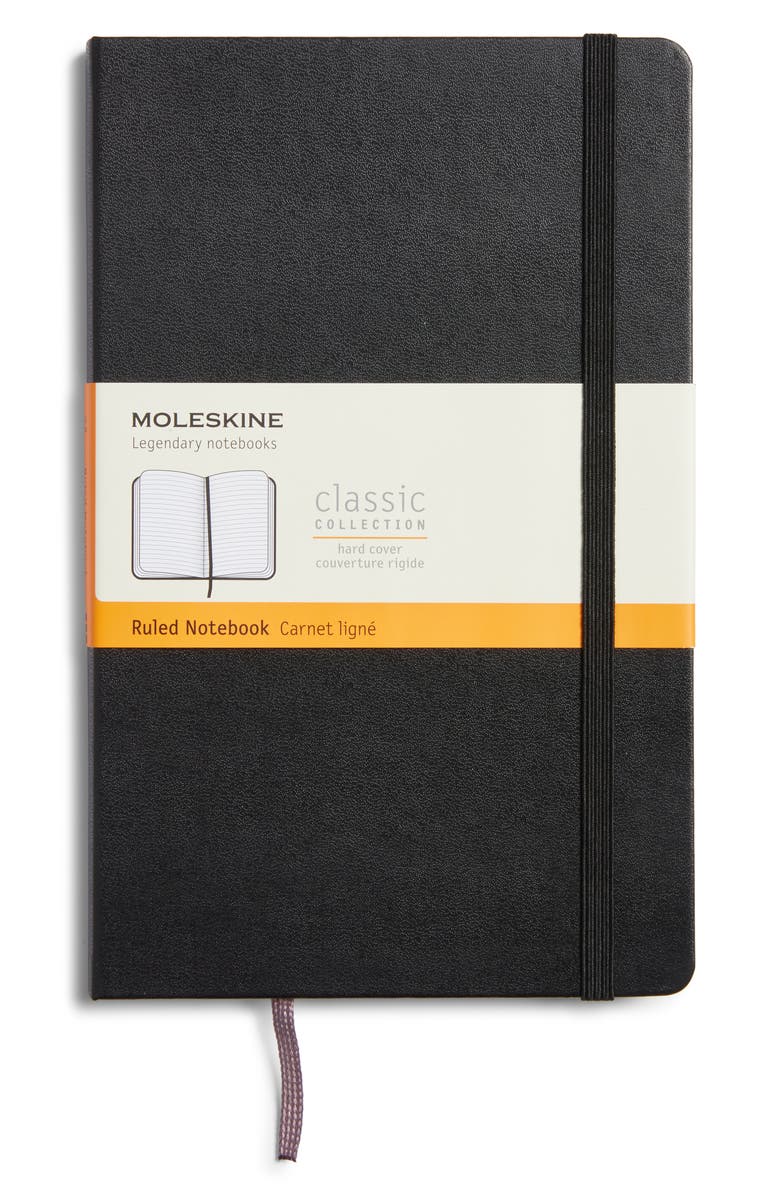 Moleskine Classic Large Ruled Hardcover Notebook, Alternate, color, Black