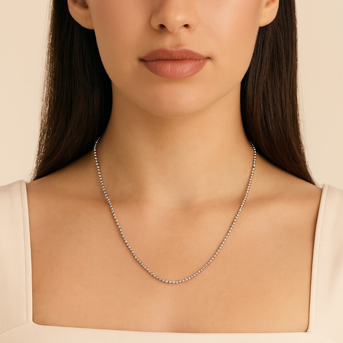Donatello Gian Sterling Silver Bead Ball Necklace And Bracelet Set In Silver