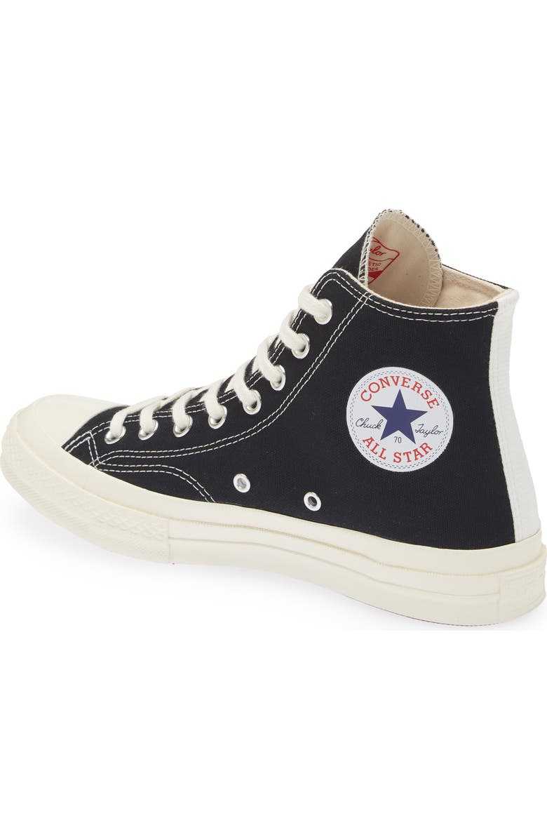 Comme des Garçons PLAY x Converse Chuck Taylor<sup>®</sup> All Star<sup>®</sup> Heart High Top Sneaker, Alternate, color,