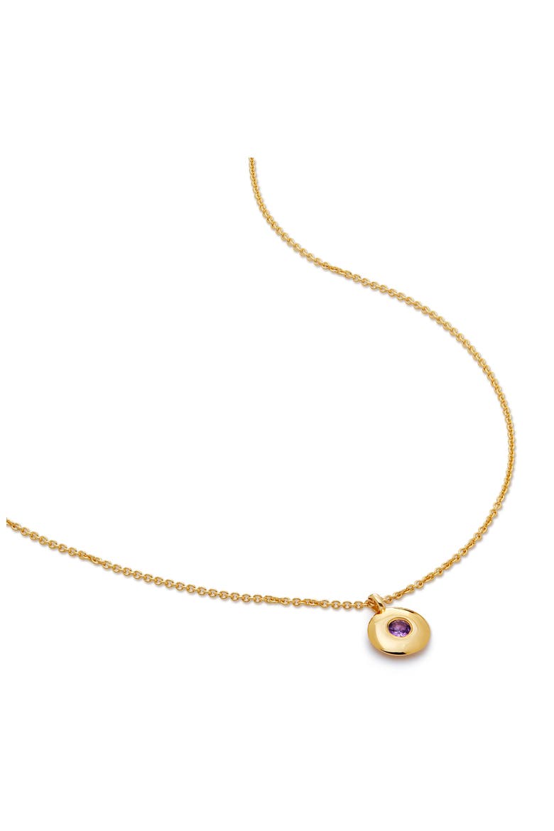 February Birthstone Amethyst Pendant Necklace, Main, color, 18K GOLD VERMEIL/ FEBRUARY