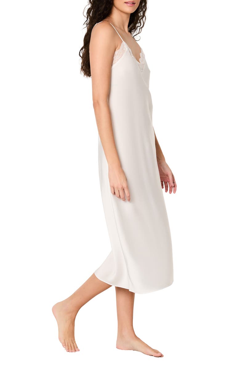 Etam Desire Nuisette Lace Trim Satin Nightgown, Alternate, color,
