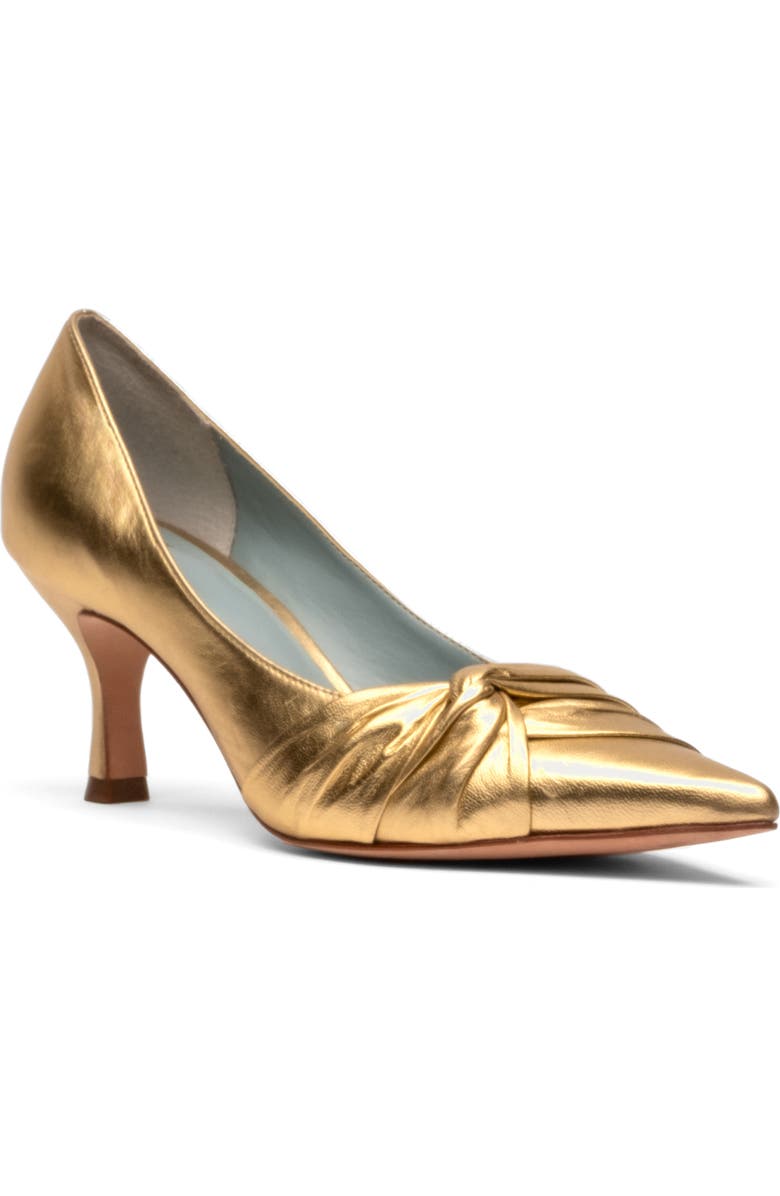 Frances Valentine The Knot Kitten Heel Pointed Toe Pump, Main, color, Platino