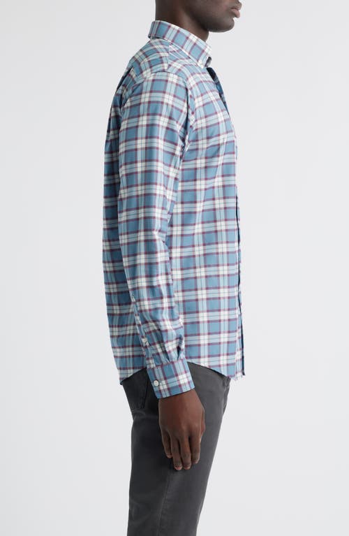 Johnnie-o Feldy Plaid Stretch Button-down Shirt In Blue