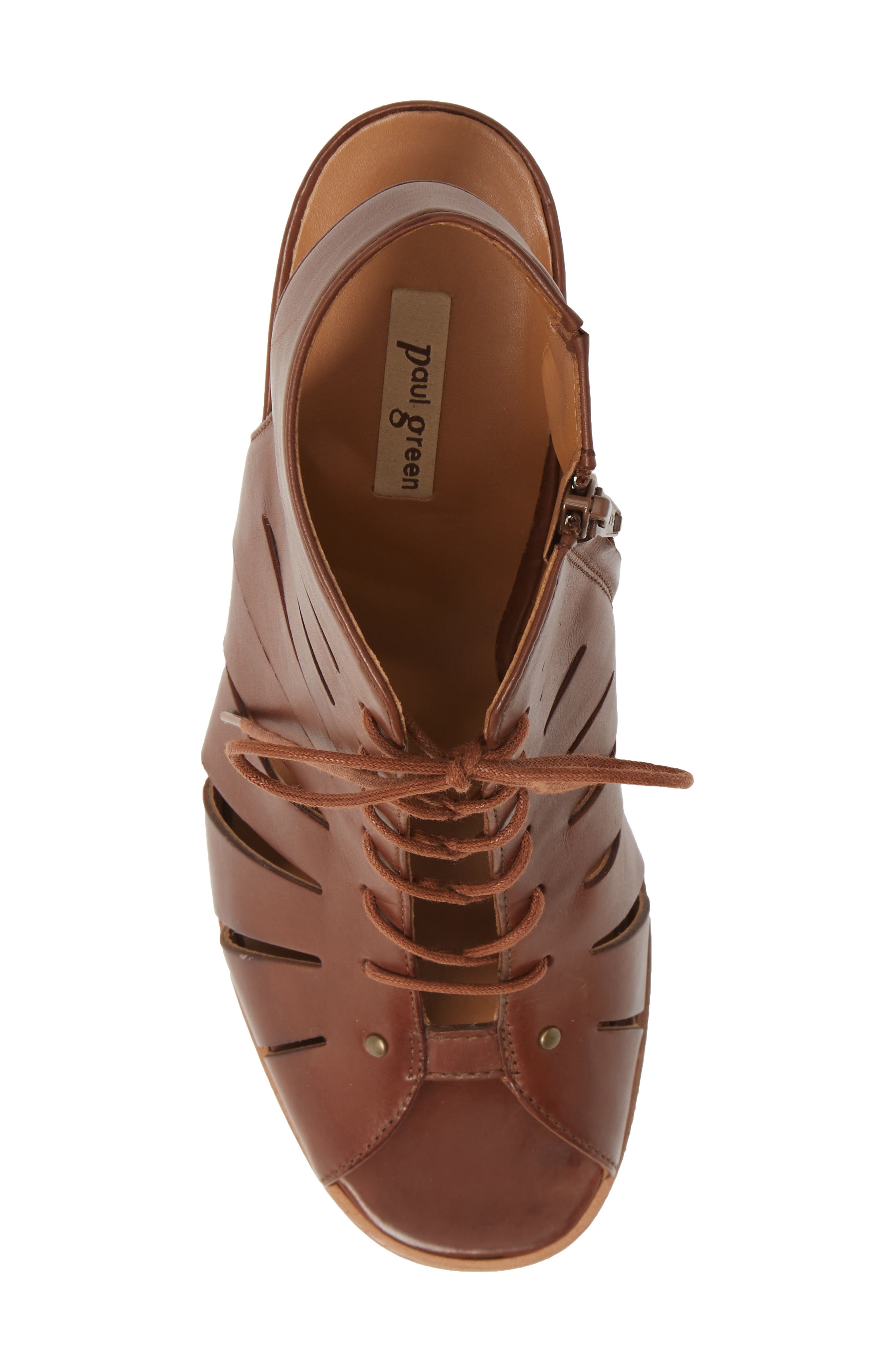 'Cosmo' Peep Toe Sandal, Alternate, color, NOUGAT LEATHER
