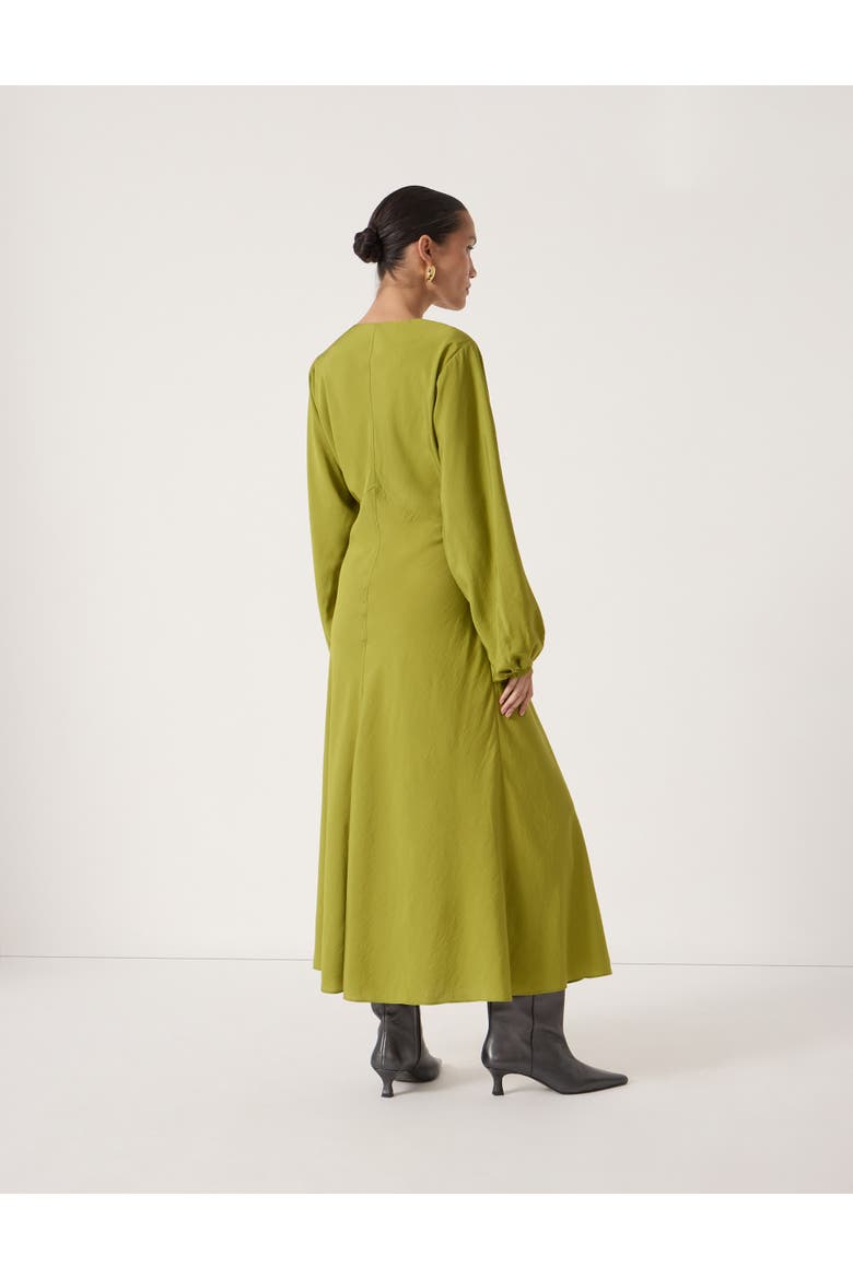 Grace V-Neck Long Sleeve Dress, Alternate, color, Dark Olive Green