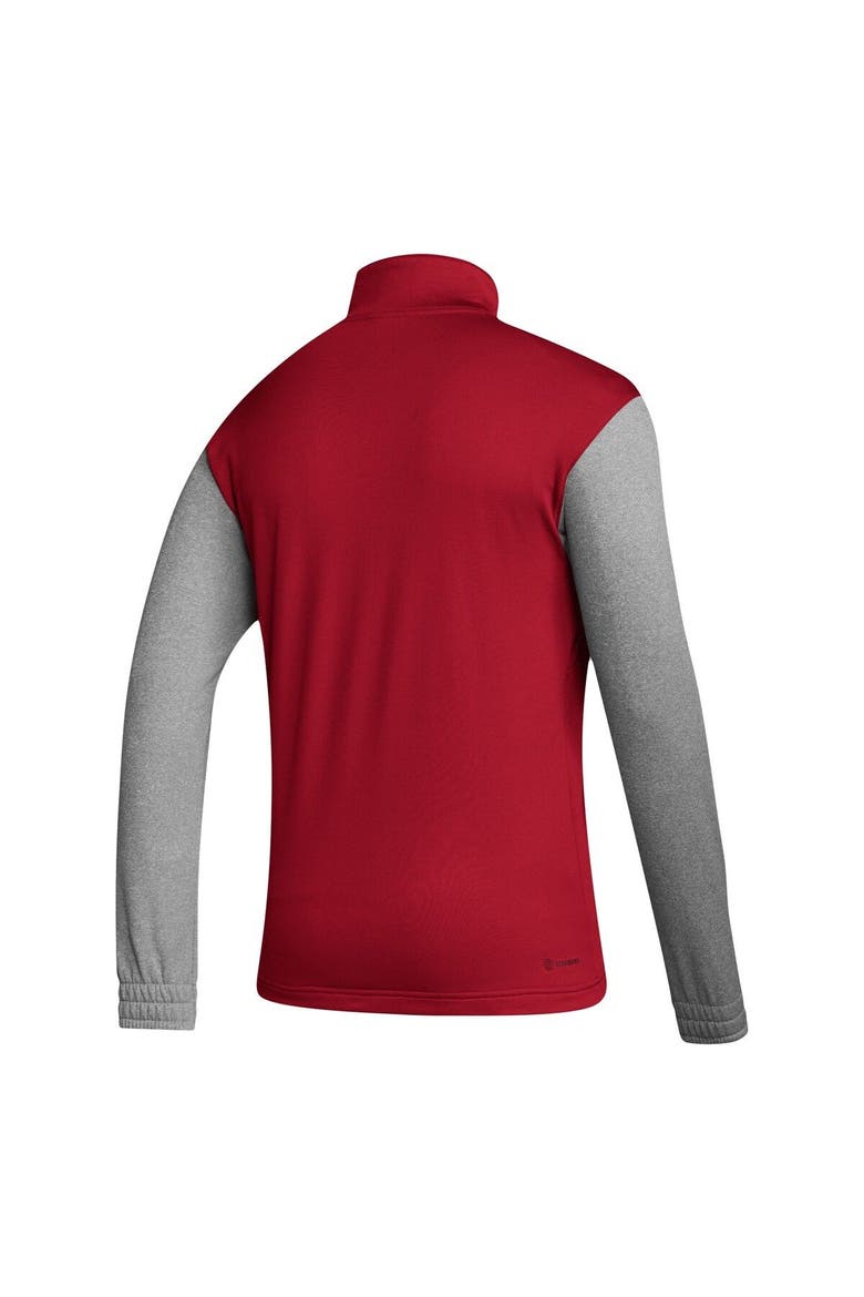 Men's adidas Scarlet/Heathered Gray Nebraska Huskers Team AEROREADY Half-Zip Top, Alternate, color, Scarlet