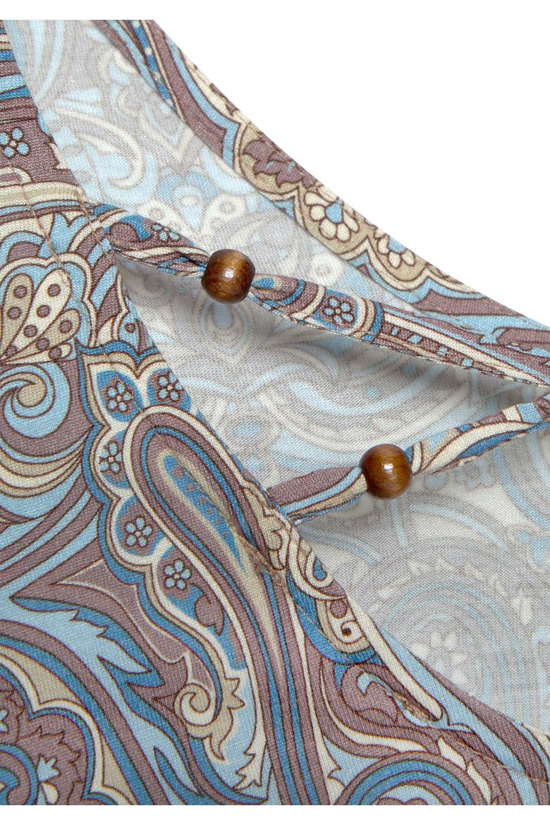 Sleeveless Paisley Dress, Alternate, color, Navy Printed