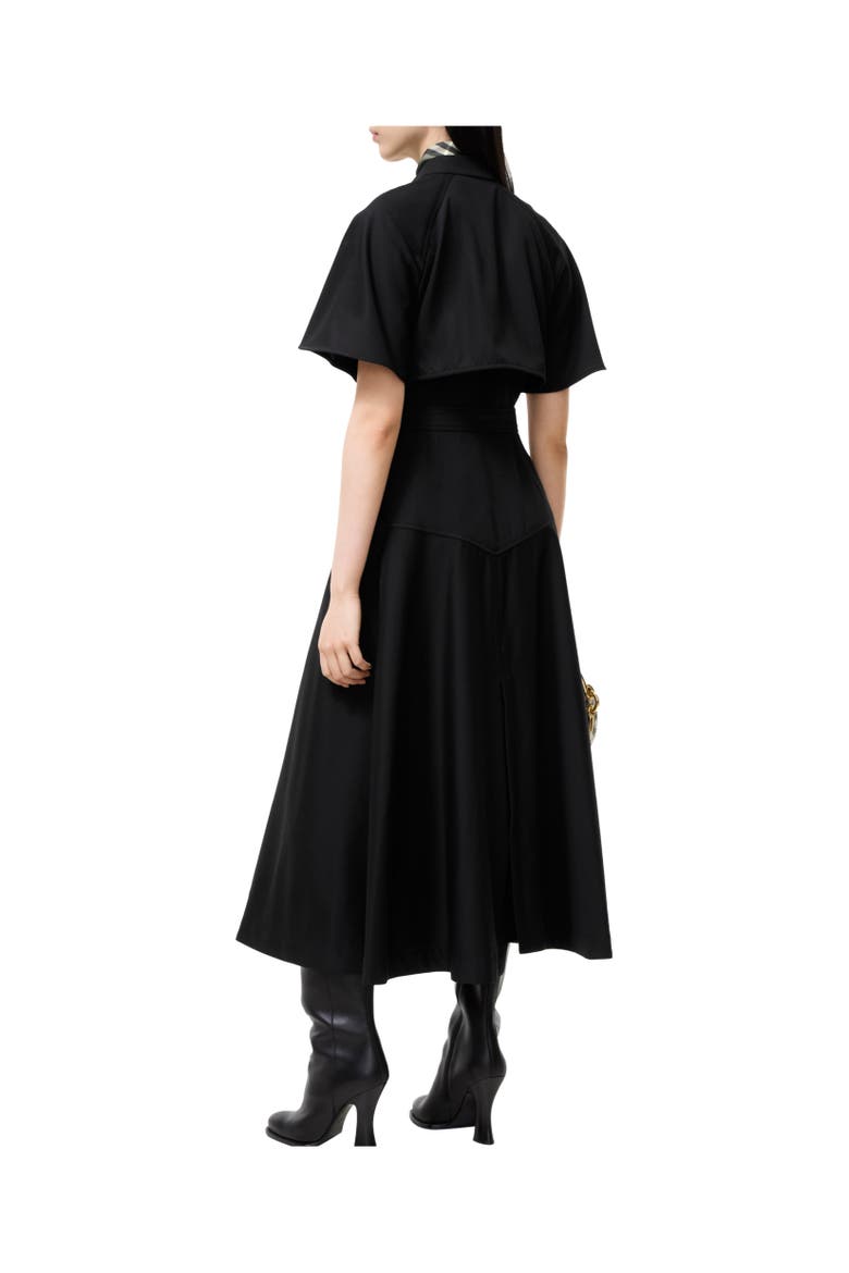 Wool Twill Wrap Dress, Alternate, color, Black