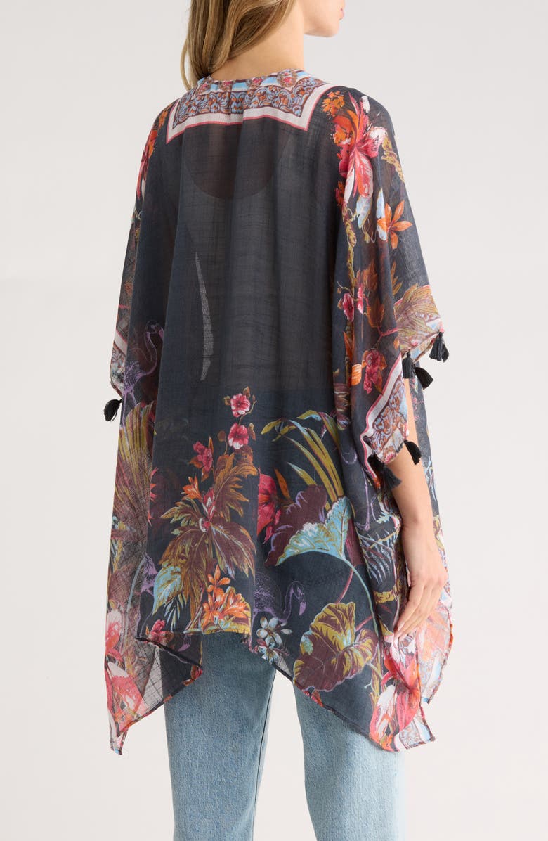 Vince Camuto Tropical Floral Topper, Alternate, color, Black