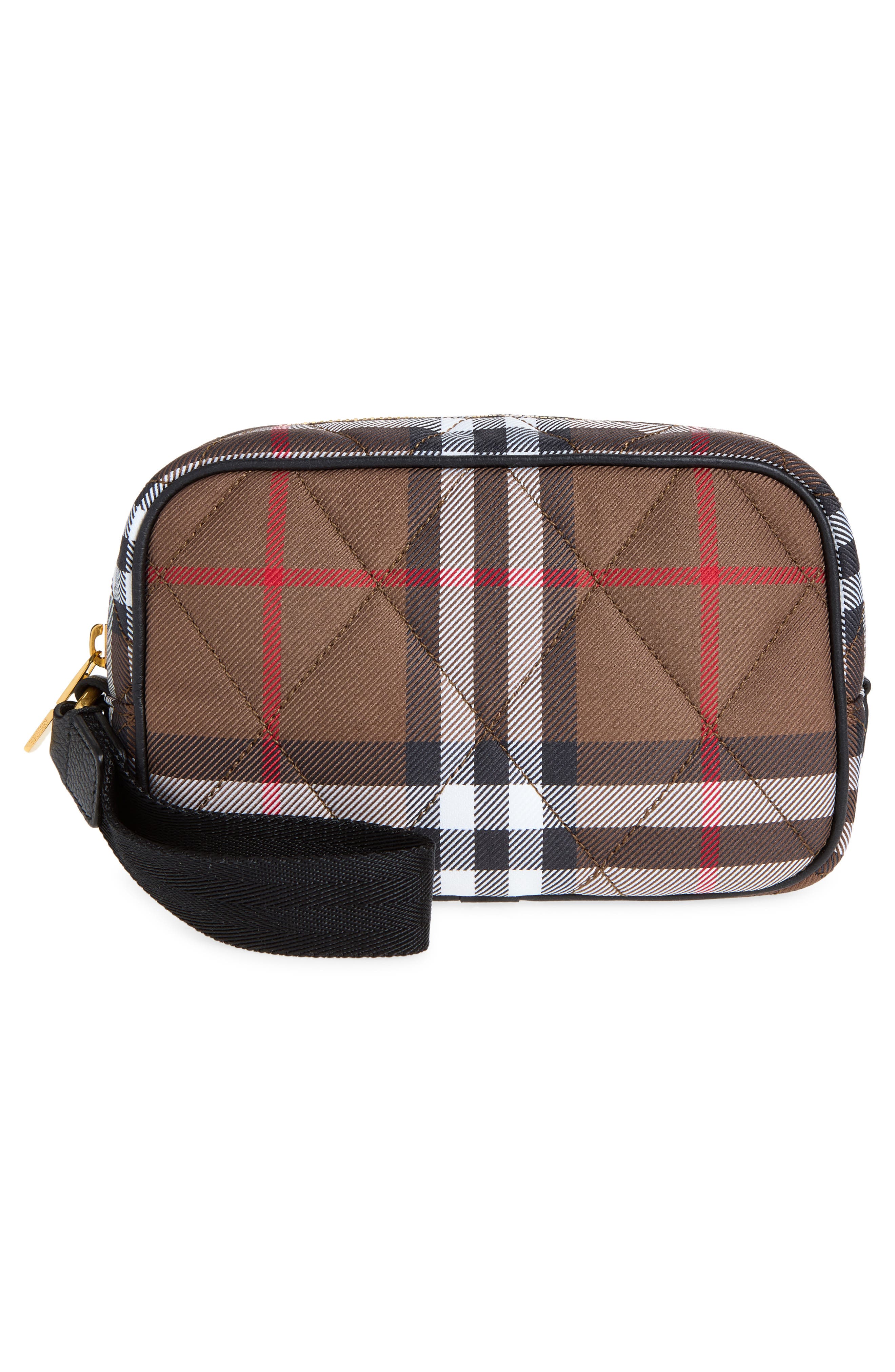 Horseshoe Quilted Nylon Pouch, Alternate, color, CHOCOLATE BROWN
