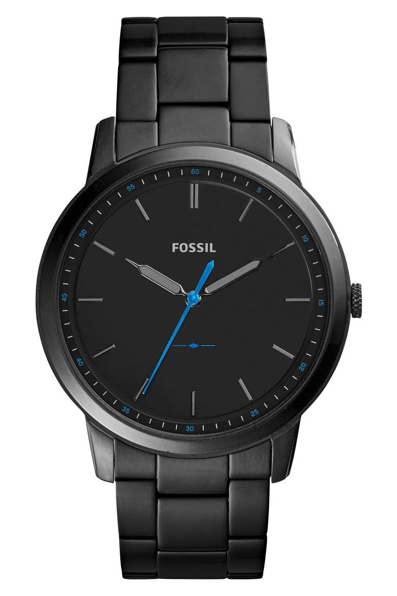 Minimalist Bracelet Watch, 44mm, Main, color, BLACK/ BLUE