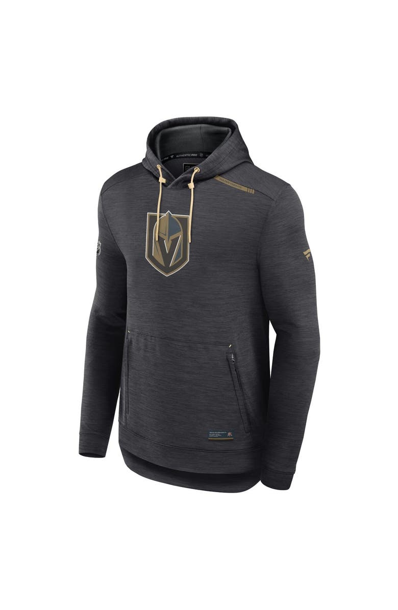FANATICS Men's Fanatics Branded  Heather Charcoal Vegas Golden Knights Authentic Pro Tech Pullover Hoodie, Alternate, color, 