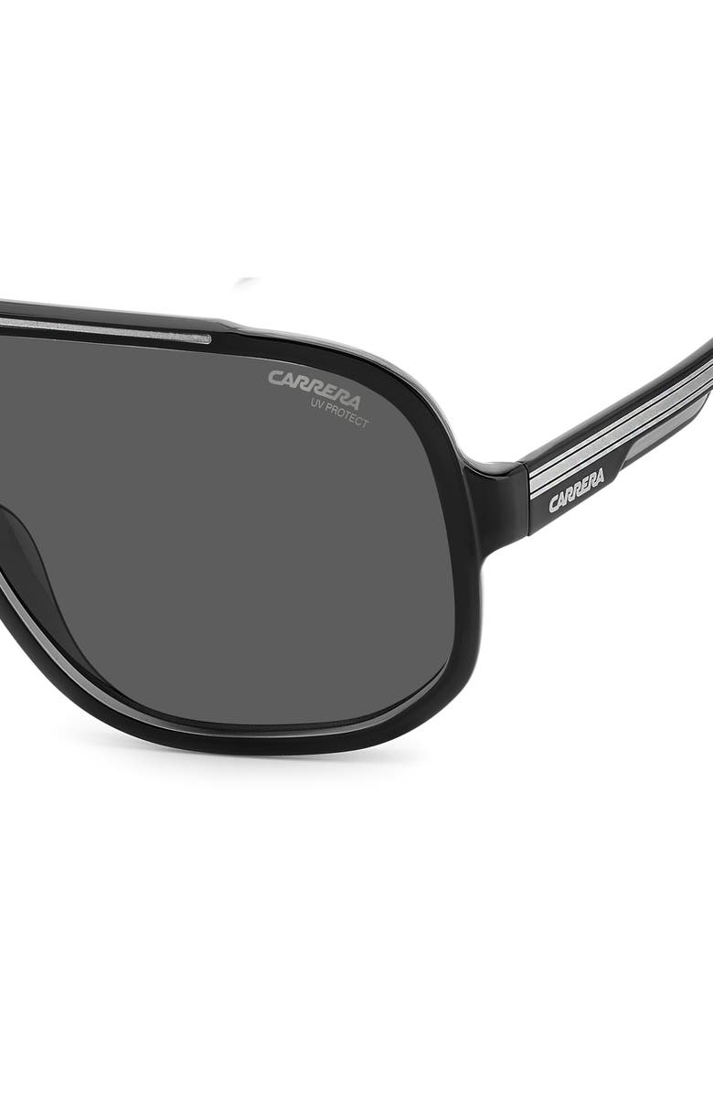 Carrera Eyewear 63mm Gradient Polarized Navigator Sunglasses, Alternate, color, Black Grey