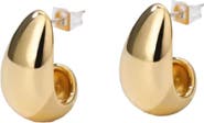 Hollywood Sensation Dome Huggie Teardrop Earrings