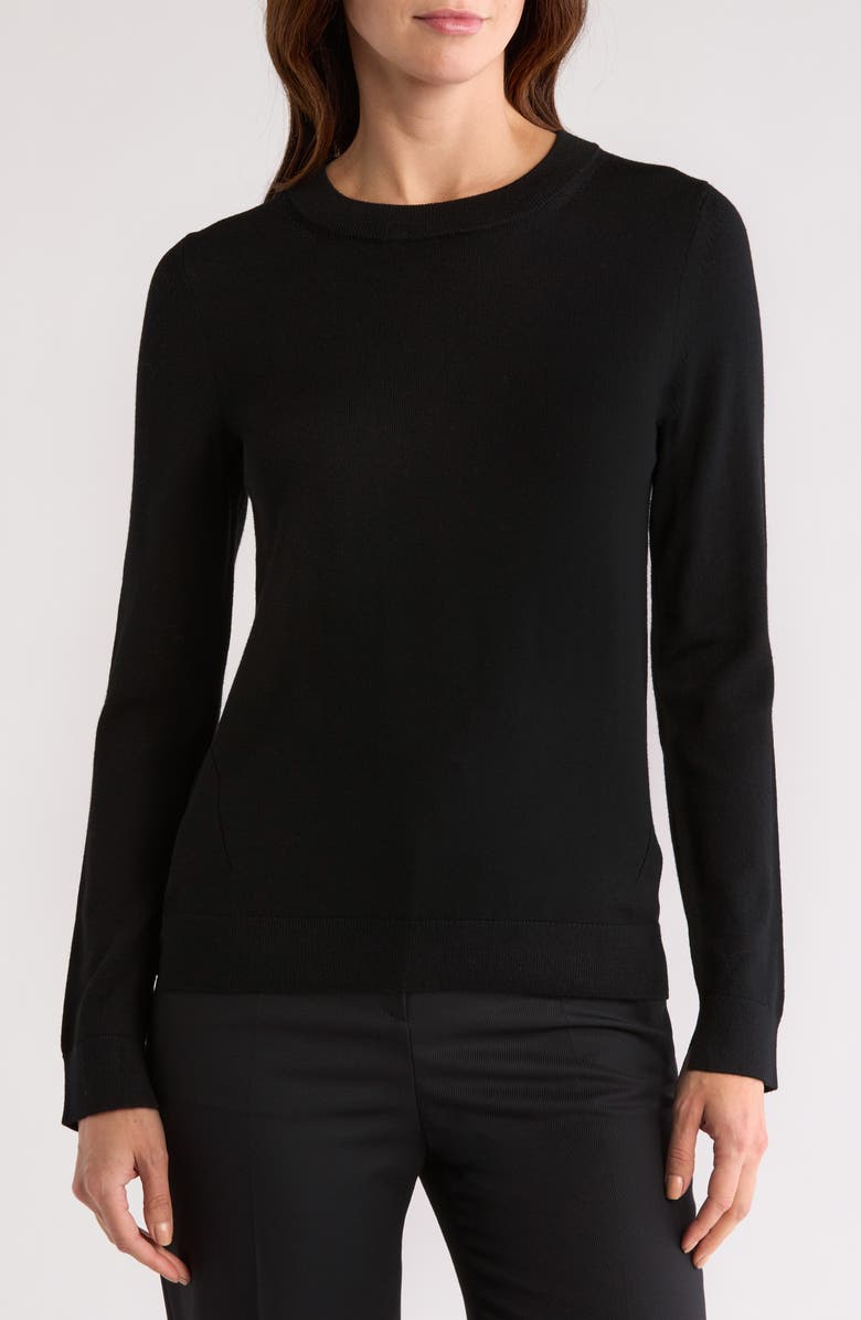BOSS Feganasai Virgin Wool Sweater, Main, color, Blk