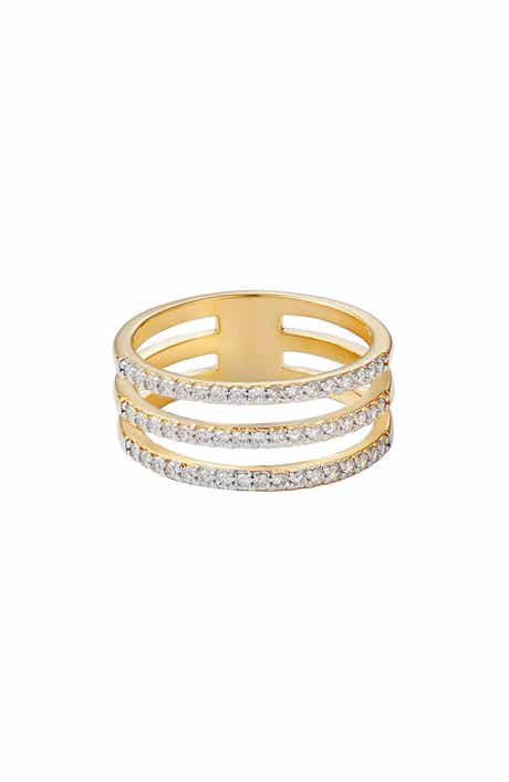Adornia Cubic Zirconia Triple Band Ring
