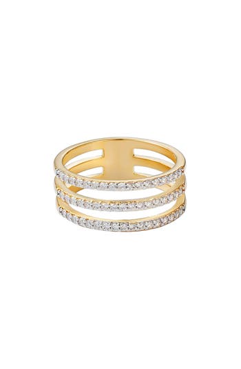 Adornia Cubic Zirconia Triple Band Ring In Gold