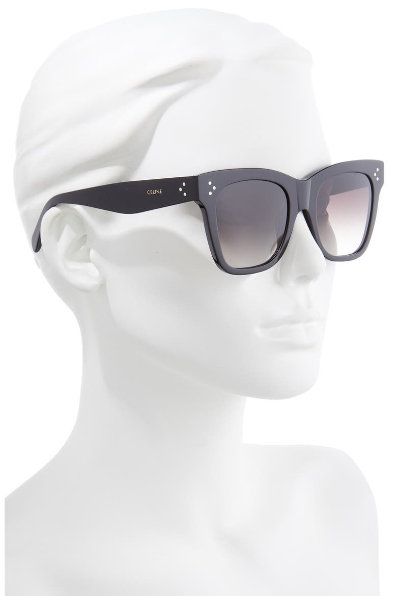 52mm Gradient Adjusted Fit Round Sunglasses, Alternate, color, BLACK/ BROWN