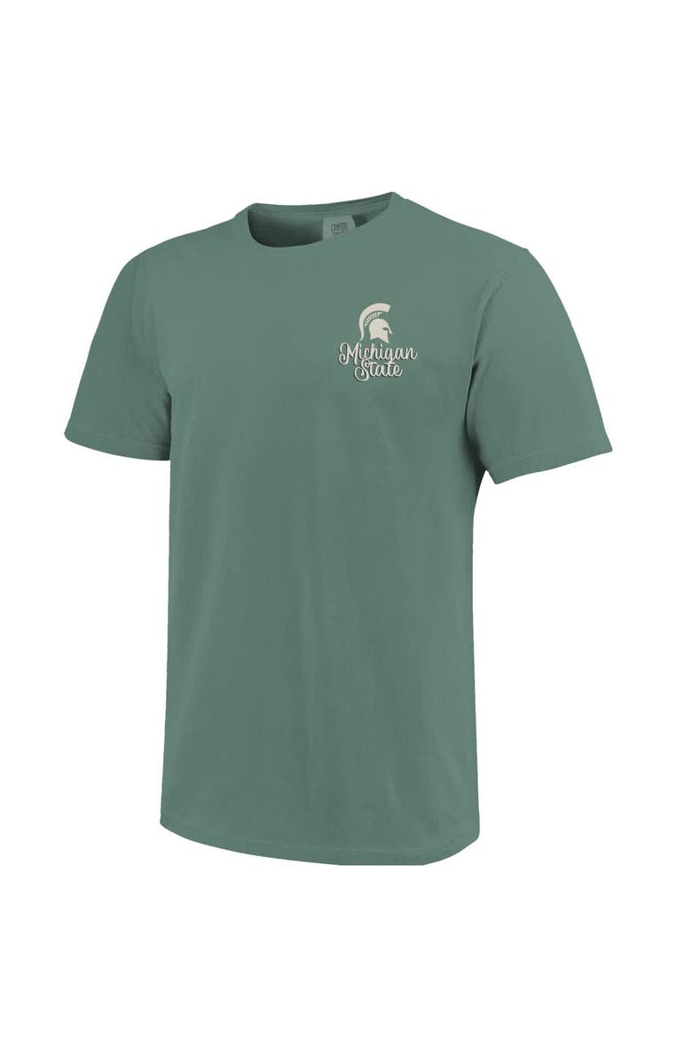 IMAGE ONE Women's Green Michigan State Spartans Comfort Colors Campus Scene Drawing Script T-Shirt, Alternate, color, Green