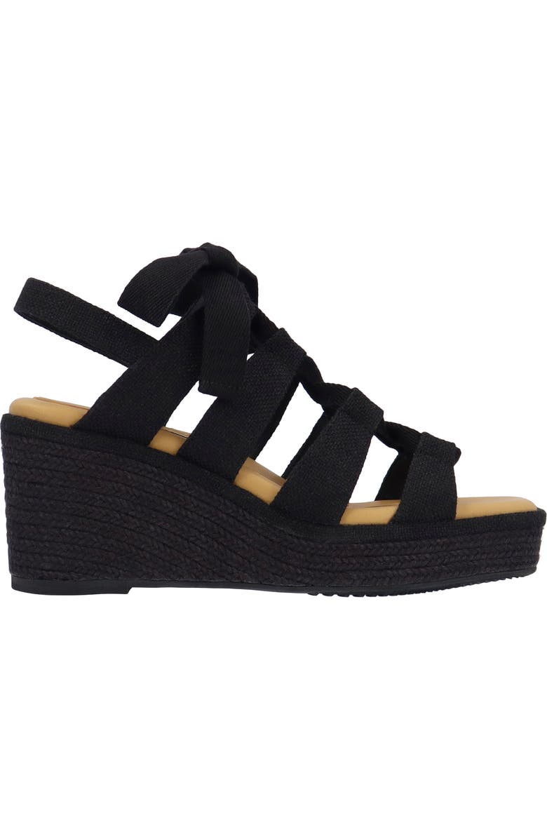 J. Reneé Garlynn Lace-Up Platform Wedge Sandal, Alternate, color, Black