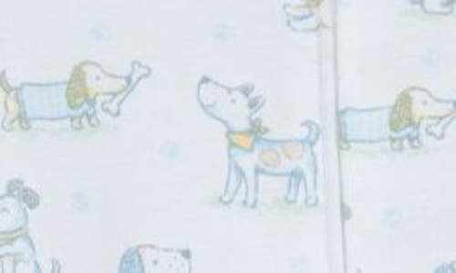 Shop Little Me Puppy Fun Print Cotton Footie & Hat Set In Blue