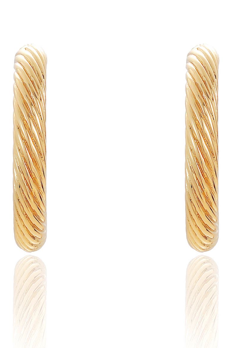 Twist Hoop Earrings, Alternate, color, GOLD
