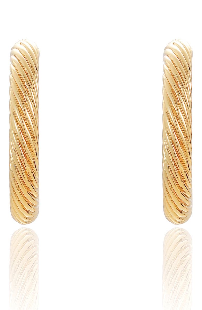 Ettika Twist Hoop Earrings, Alternate, color, Gold