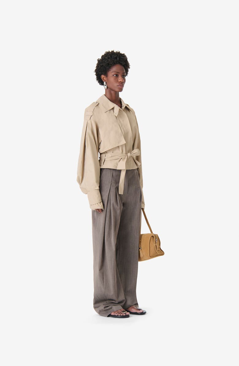 IRO Zynia Cropped Trench Jacket, Alternate, color, Sea Shell