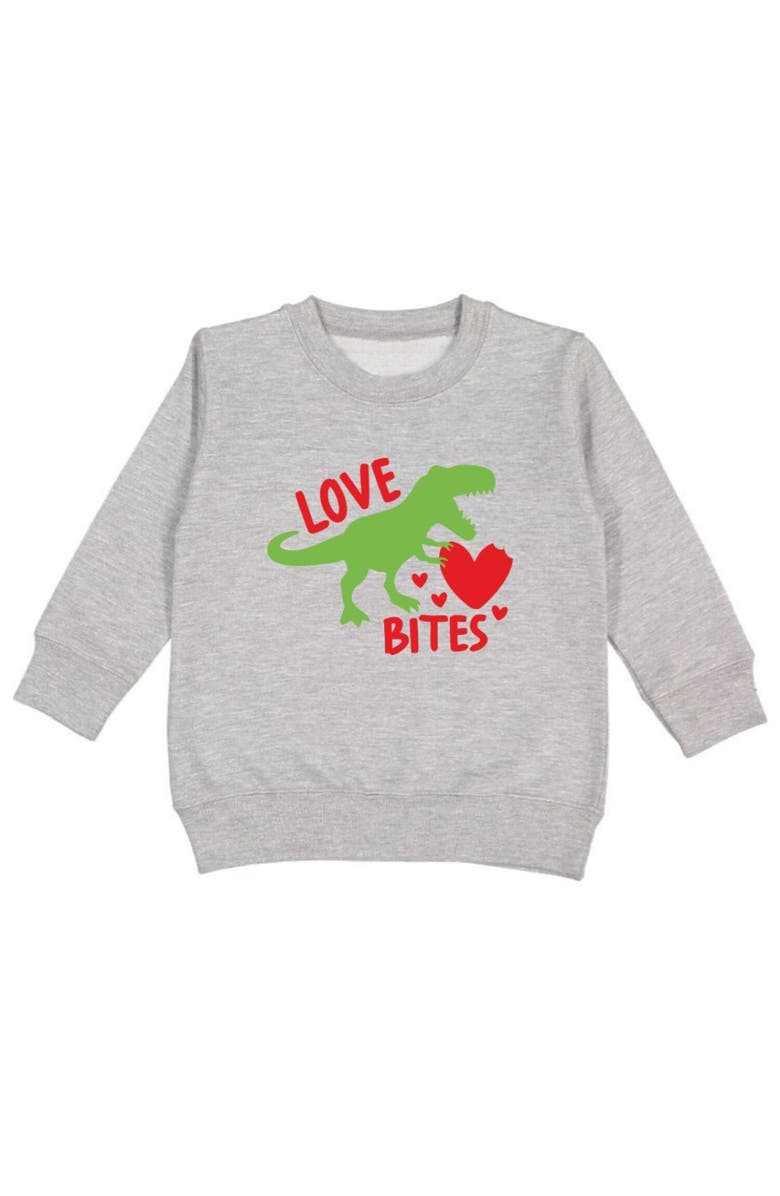 Sweet Wink Love Bites Valentine
s Day Sweatshirt, Main, color, Grey
