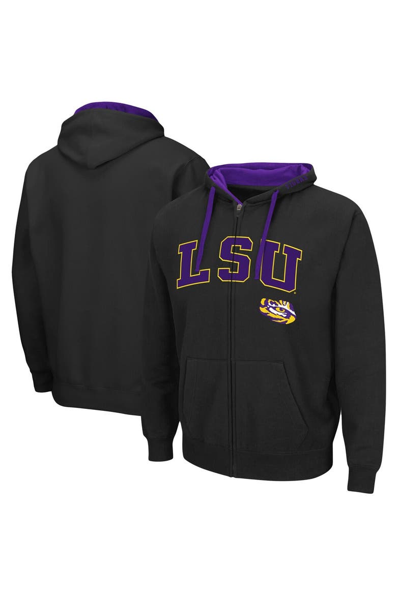 Men's Colosseum Black LSU Tigers Big & Tall Full-Zip Hoodie, Main, color, Black