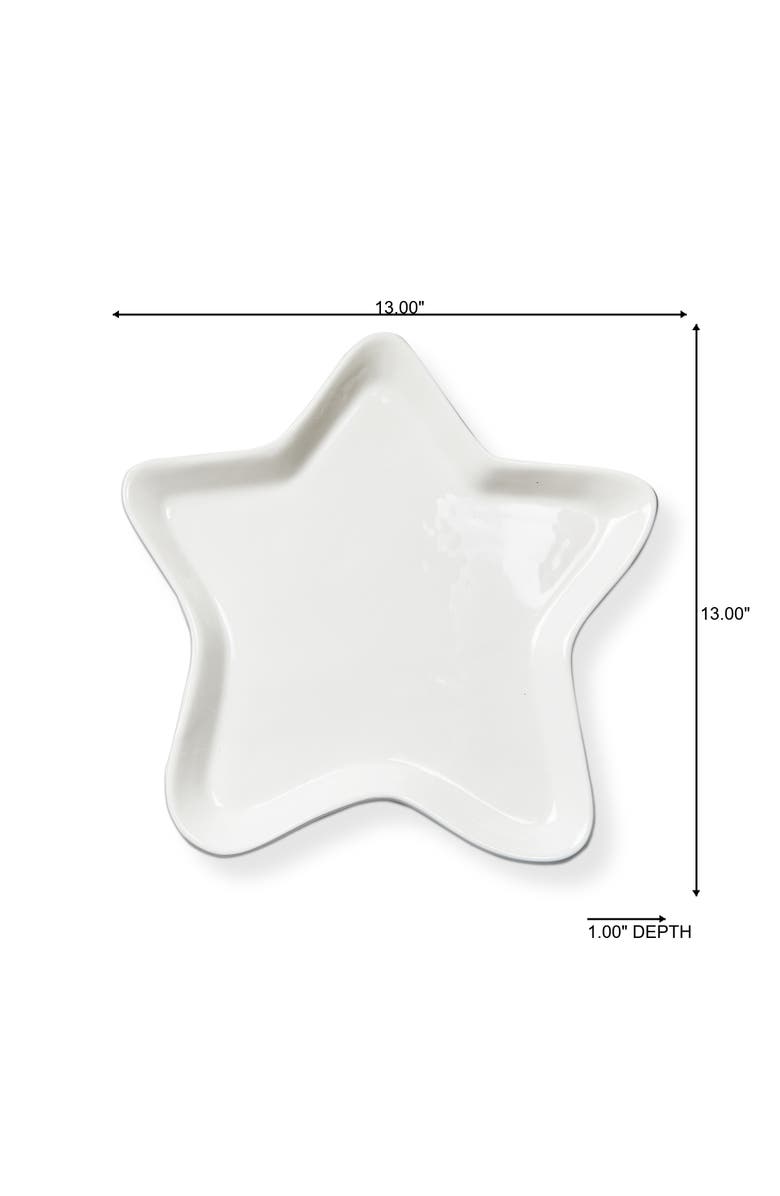 tag Star Platter White Earthenware Summer, Alternate, color, White